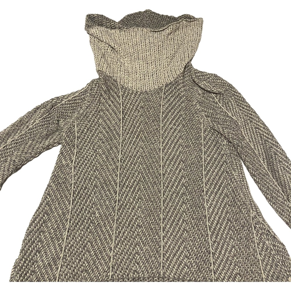 Eight Eight Eight Womens Gray Cotton Cowl Neck Sharkbite Hem Tunic Sweater Large - Picture 12 of 15
